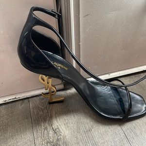 US size 10 (40.5) black and gold YSL heels